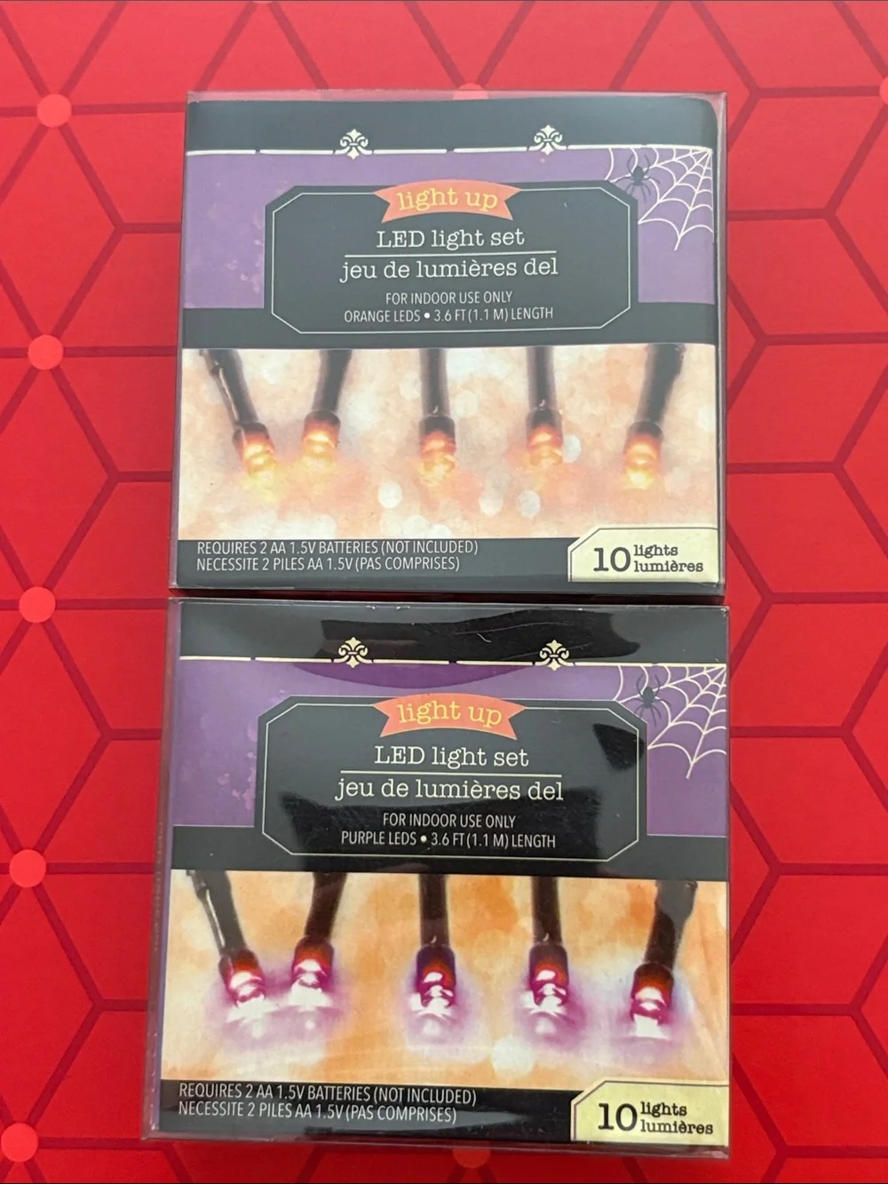 LED Light Set - Purple and Orange - Home Party Supplies NWT
